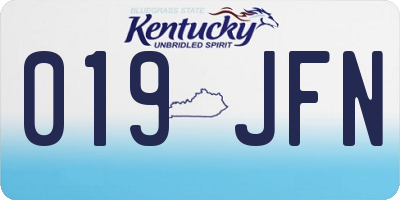 KY license plate 019JFN