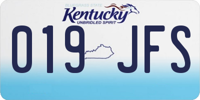 KY license plate 019JFS