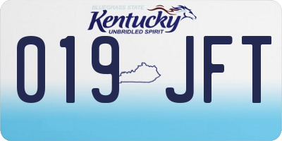 KY license plate 019JFT