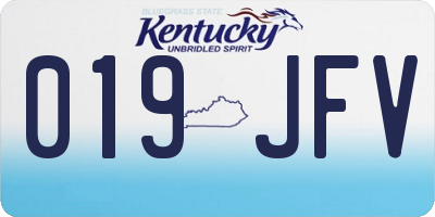 KY license plate 019JFV