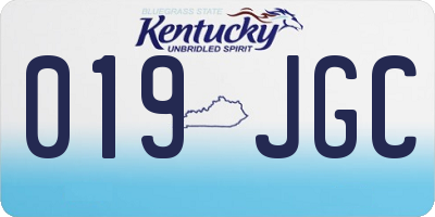 KY license plate 019JGC