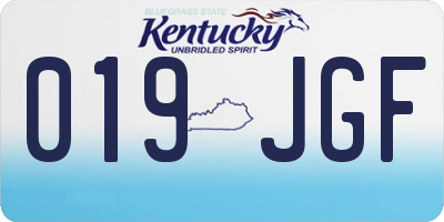 KY license plate 019JGF