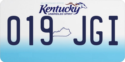KY license plate 019JGI