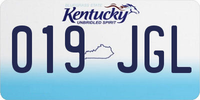 KY license plate 019JGL