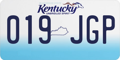 KY license plate 019JGP
