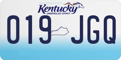 KY license plate 019JGQ