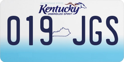 KY license plate 019JGS