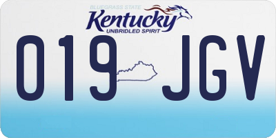 KY license plate 019JGV