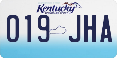 KY license plate 019JHA