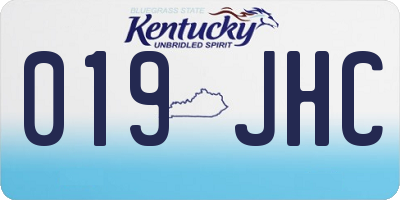 KY license plate 019JHC