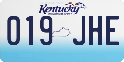 KY license plate 019JHE
