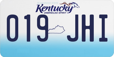 KY license plate 019JHI