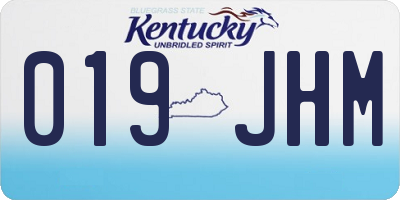 KY license plate 019JHM