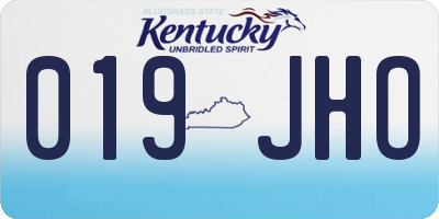 KY license plate 019JHO