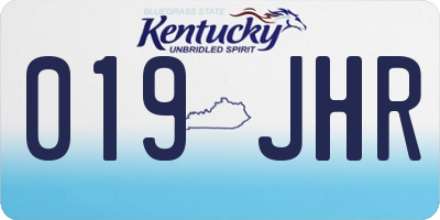 KY license plate 019JHR
