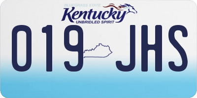KY license plate 019JHS