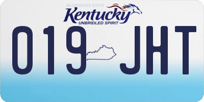 KY license plate 019JHT
