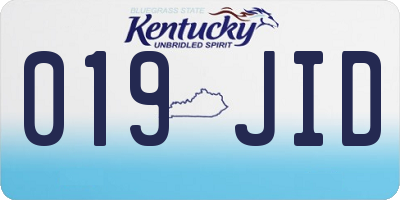 KY license plate 019JID