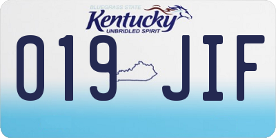 KY license plate 019JIF