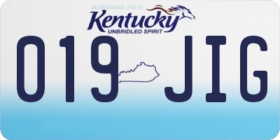 KY license plate 019JIG