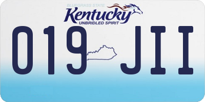 KY license plate 019JII
