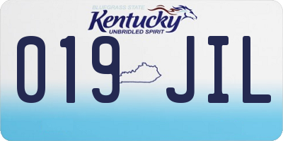 KY license plate 019JIL