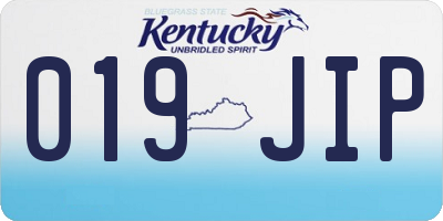 KY license plate 019JIP