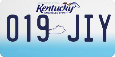 KY license plate 019JIY