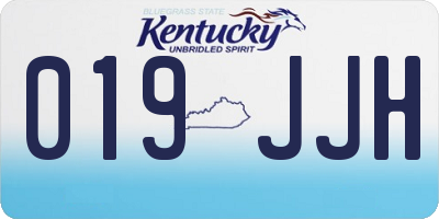 KY license plate 019JJH