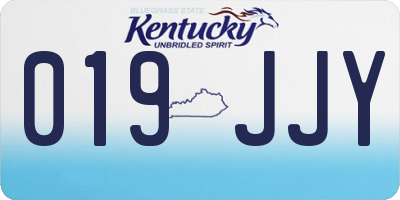 KY license plate 019JJY
