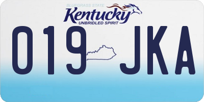 KY license plate 019JKA