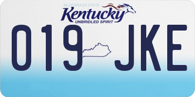KY license plate 019JKE