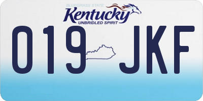 KY license plate 019JKF