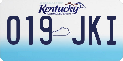 KY license plate 019JKI