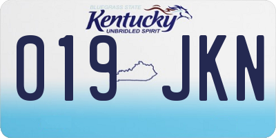 KY license plate 019JKN