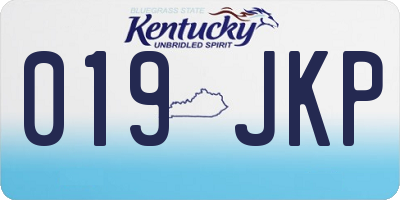 KY license plate 019JKP