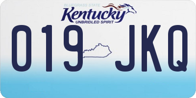 KY license plate 019JKQ