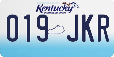 KY license plate 019JKR