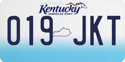 KY license plate 019JKT