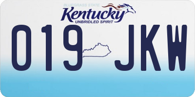 KY license plate 019JKW