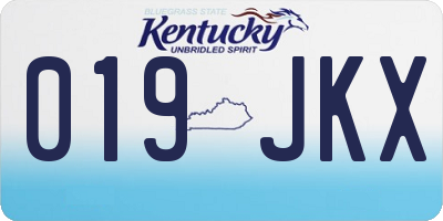 KY license plate 019JKX