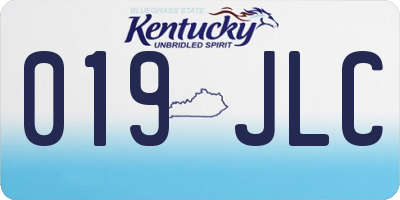 KY license plate 019JLC