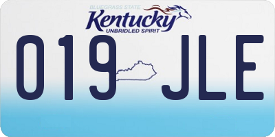 KY license plate 019JLE
