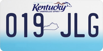 KY license plate 019JLG