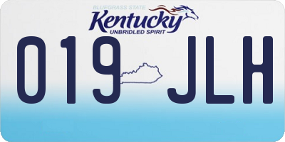 KY license plate 019JLH
