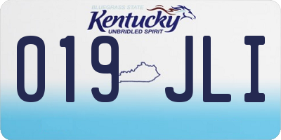 KY license plate 019JLI