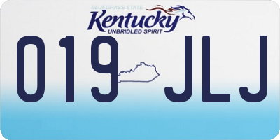 KY license plate 019JLJ
