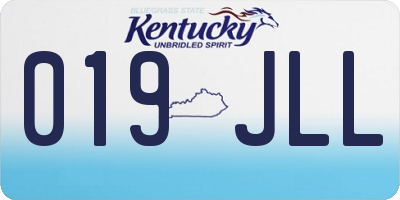 KY license plate 019JLL