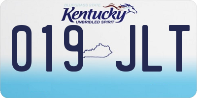 KY license plate 019JLT