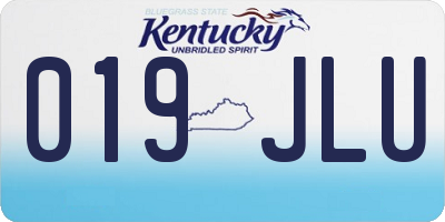 KY license plate 019JLU